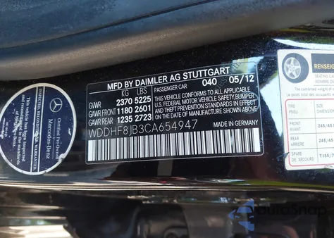 2012 Mercedes-Benz E 350 4Matic z USA, uszkodzony, nr VIN WDDHF8JB3CA654947